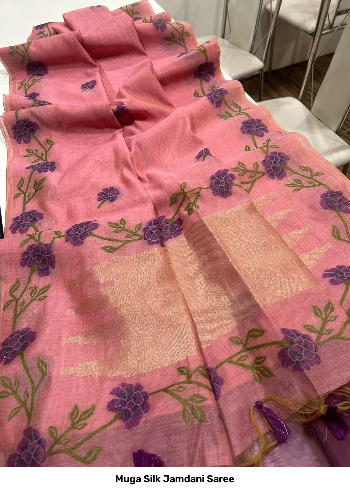 Muga Silk Jamdani Saree 7
