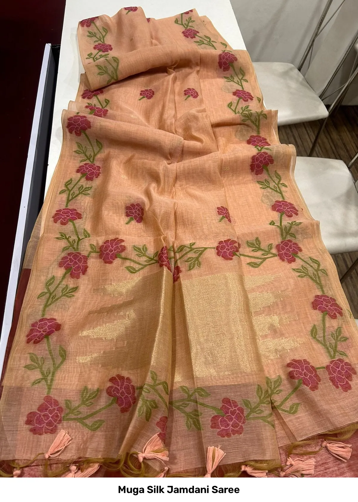 Muga Silk Jamdani Saree 8