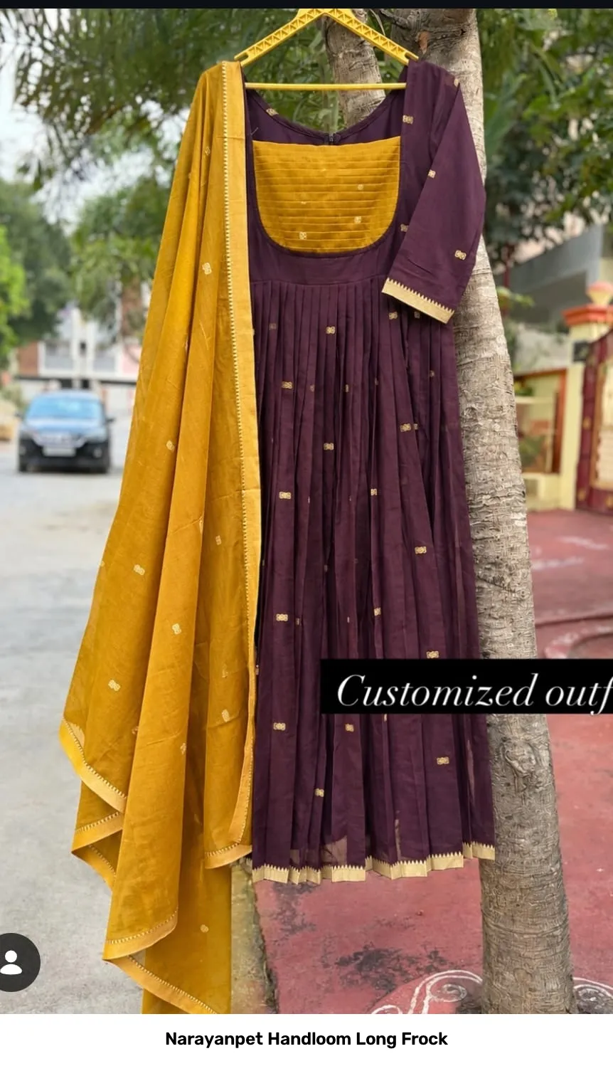 Narayanpet Handloom Long Frock 3