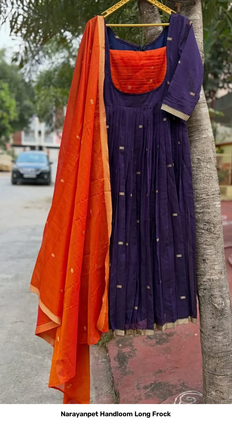 Narayanpet Handloom Long Frock 4