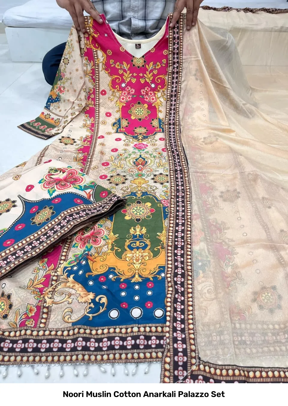 Noori Muslin Cotton Anarkali Palazzo Set 10