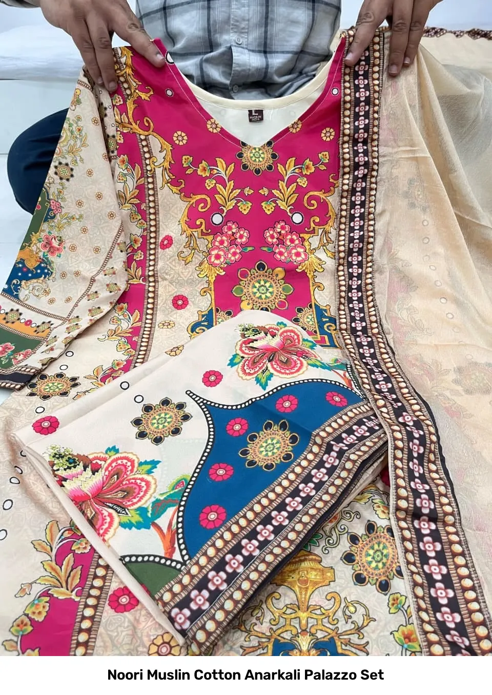 Noori Muslin Cotton Anarkali Palazzo Set 2