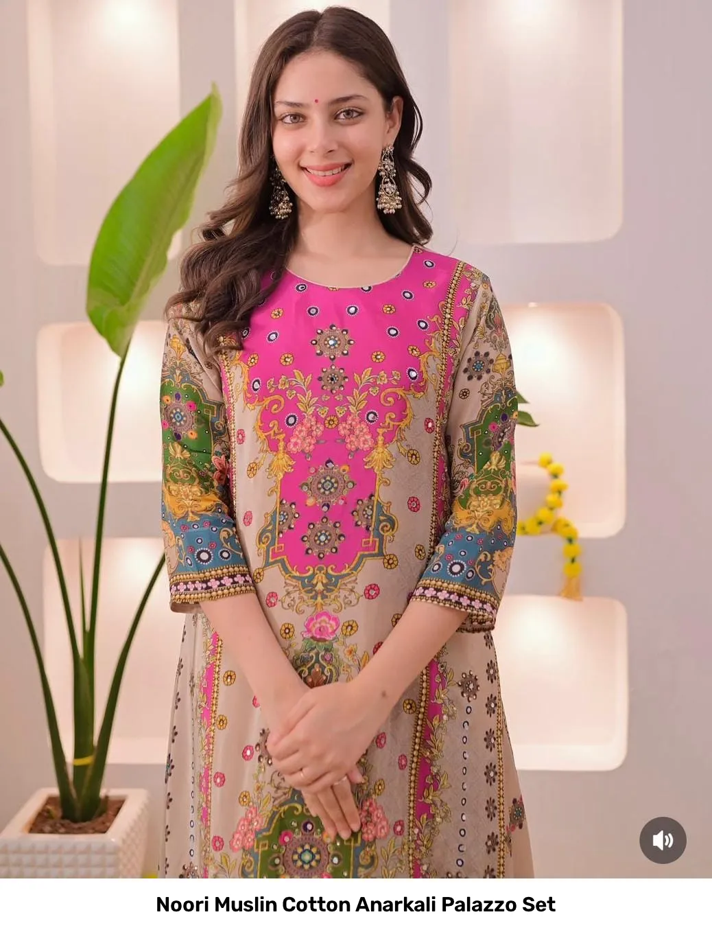 Noori Muslin Cotton Anarkali Palazzo Set 7