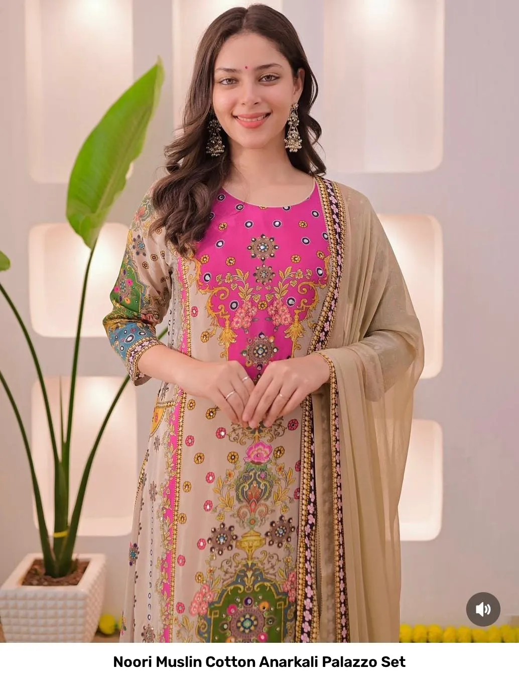 Noori Muslin Cotton Anarkali Palazzo Set 8
