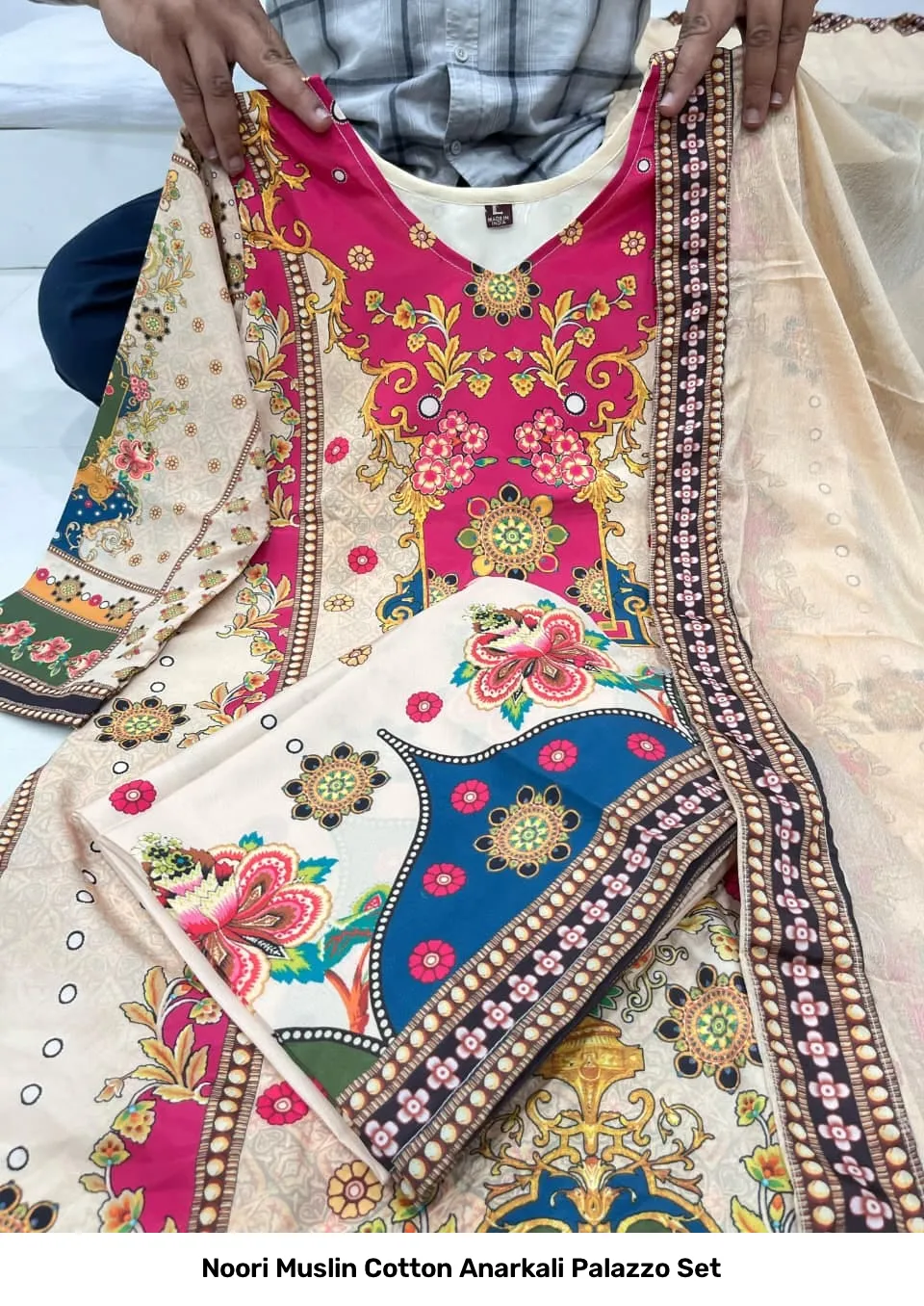 Noori Muslin Cotton Anarkali Palazzo Set 9