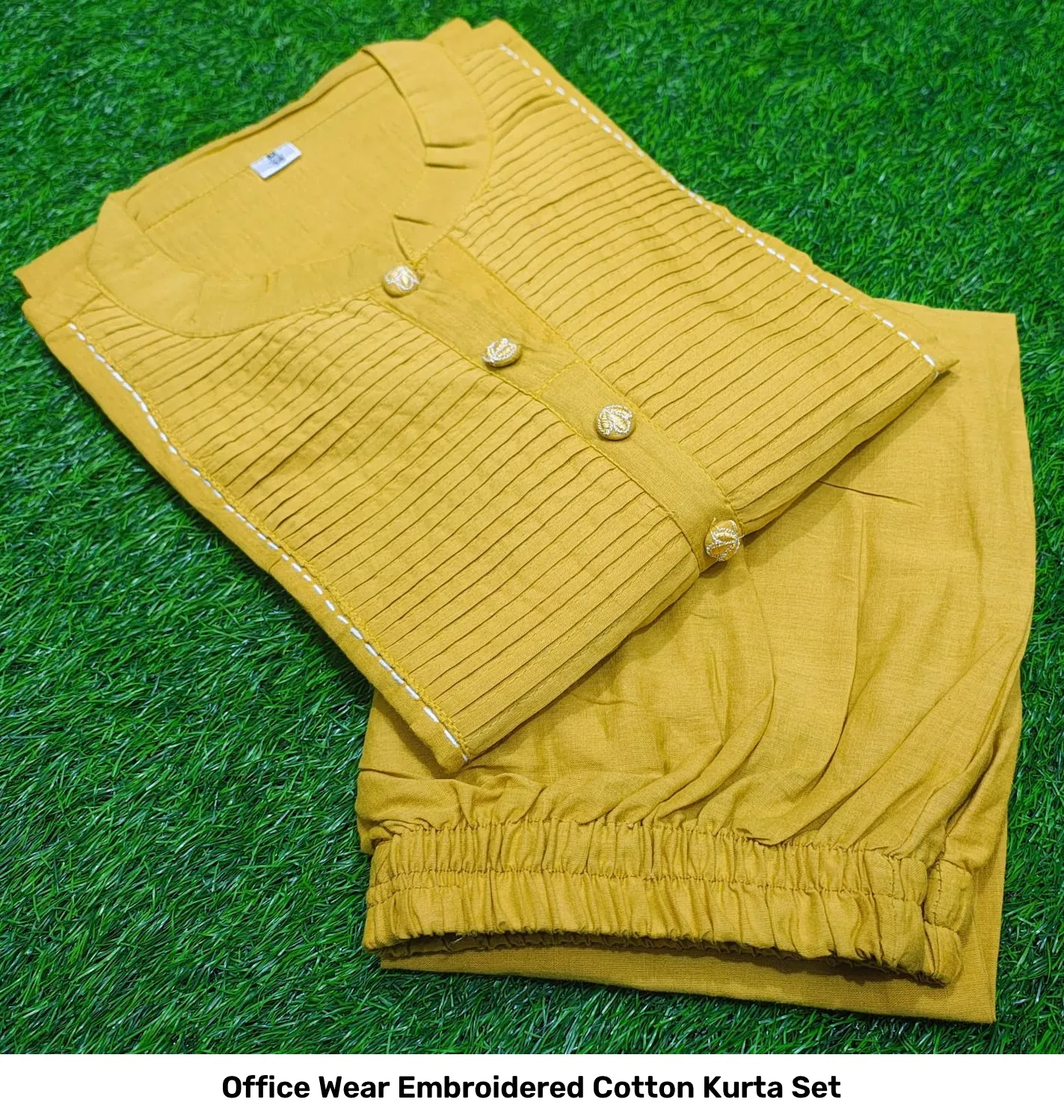 Office Wear Embroidered Cotton Kurta Set 3