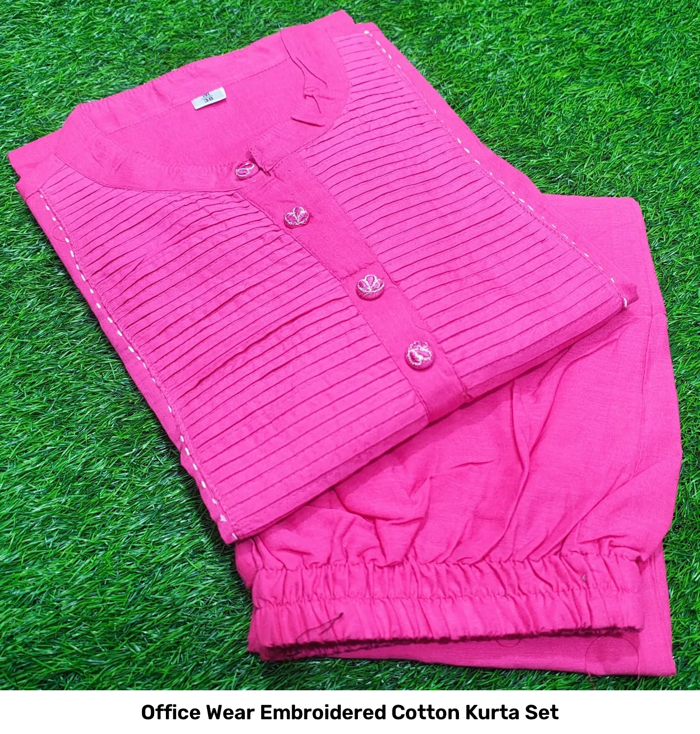 Office Wear Embroidered Cotton Kurta Set 6