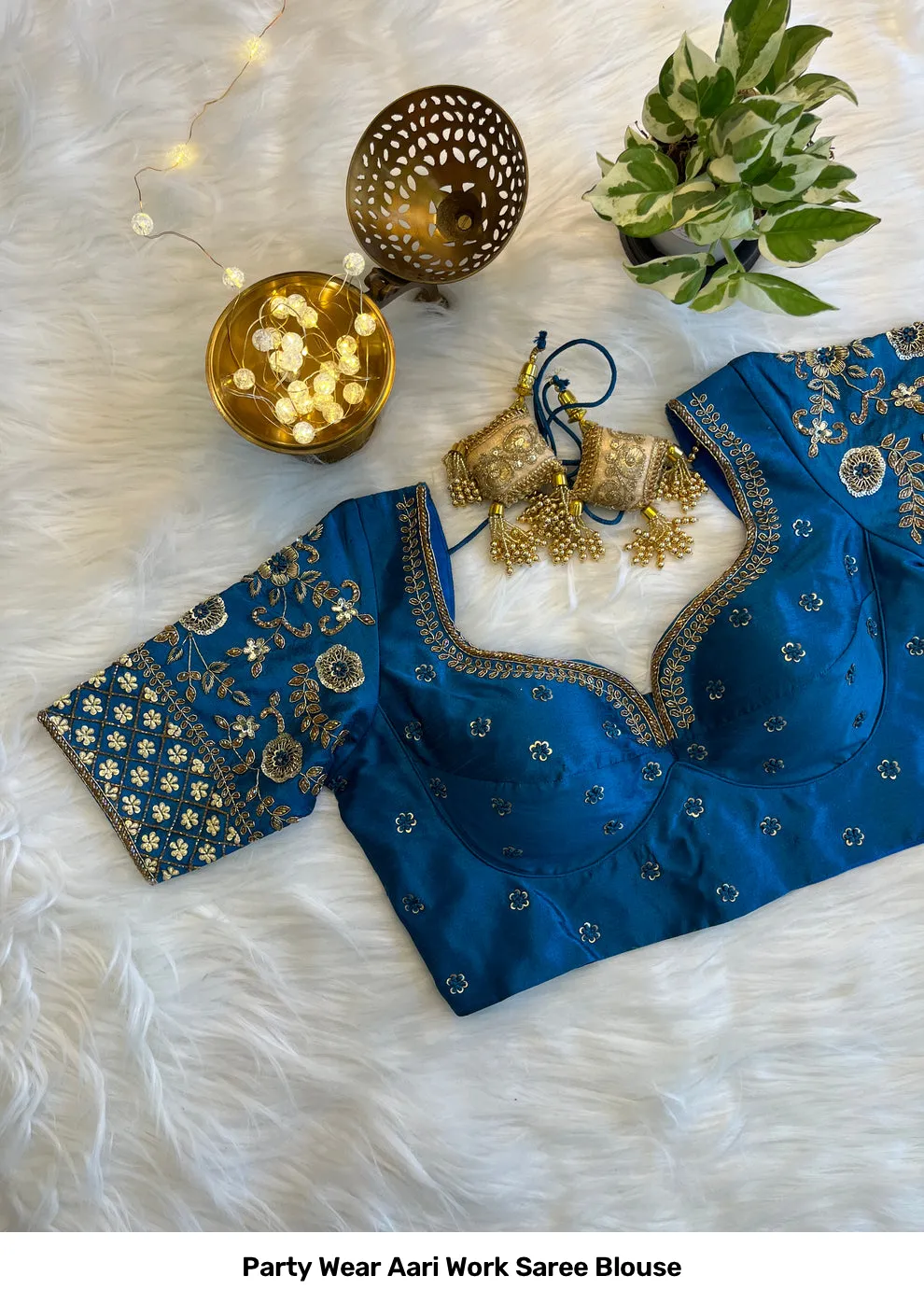 Party Wear Aari Work Saree Blouse 8