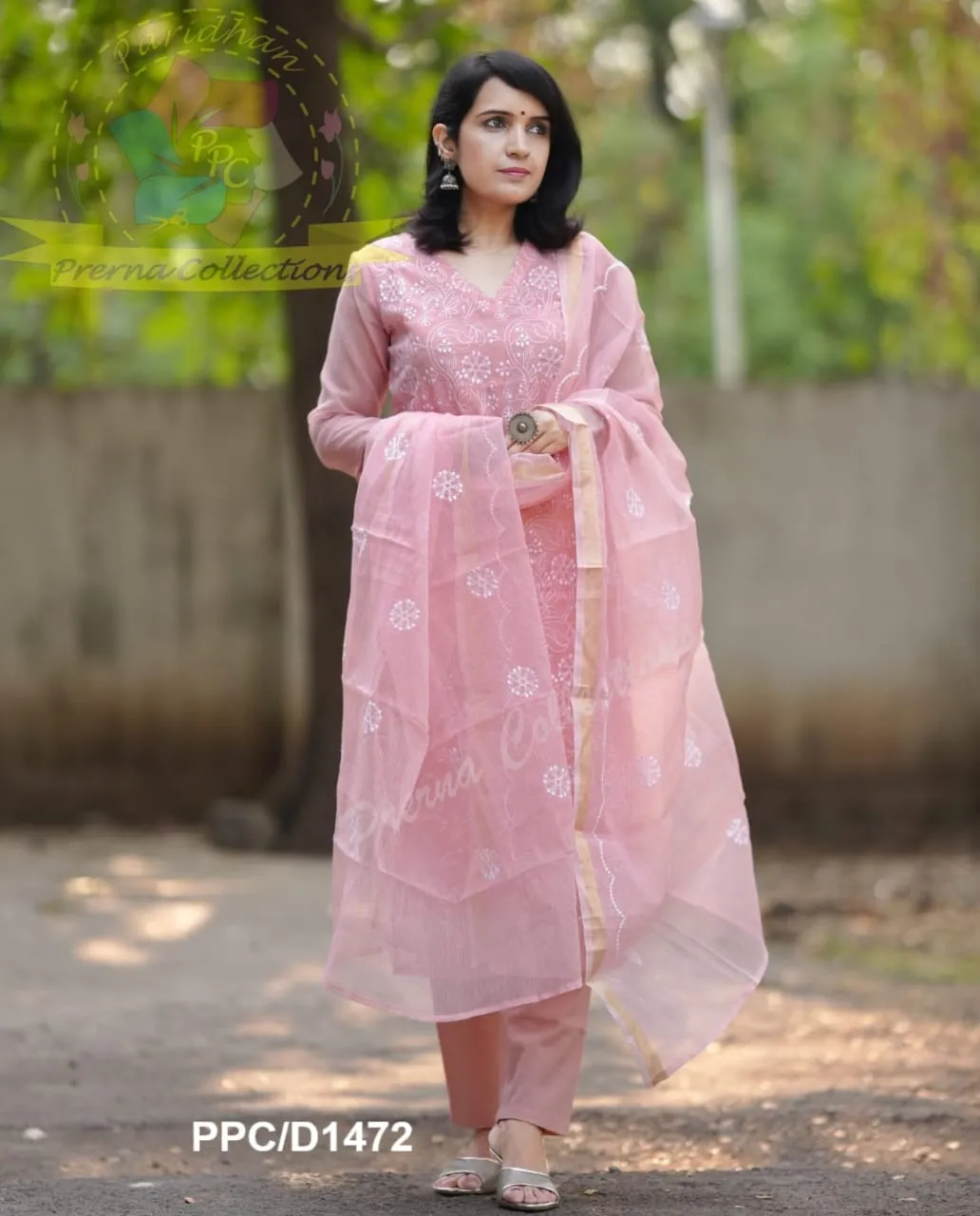 Pastel Kota Doriya Embroidery Suit Set