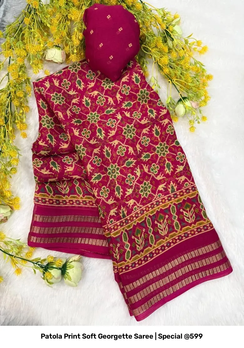 Patola Print Soft Georgette Saree | Special @599 2
