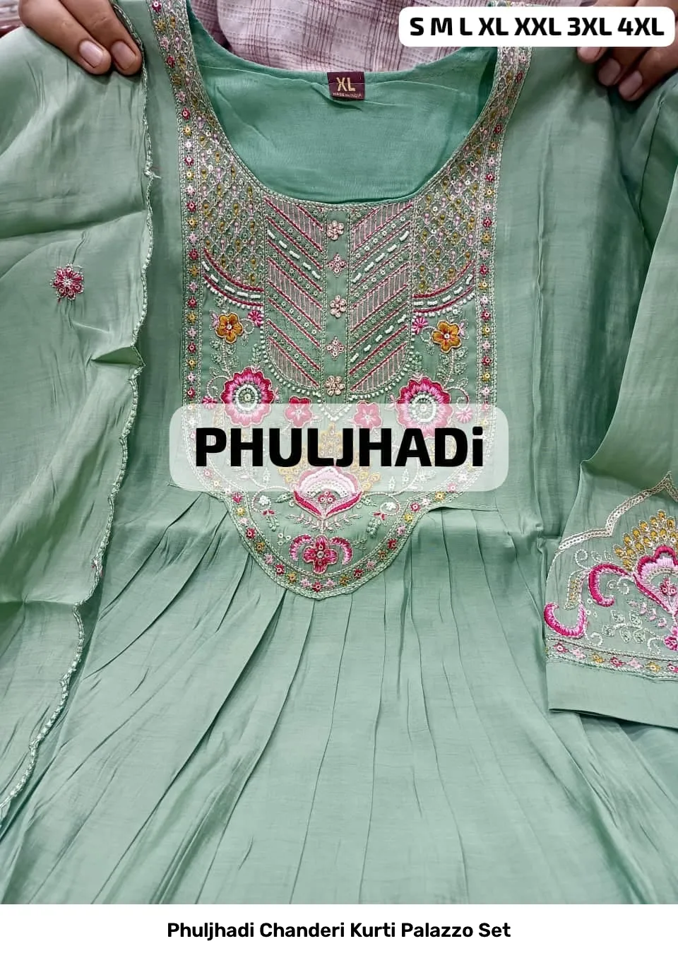 Phuljhadi Chanderi Kurti Palazzo Set 2