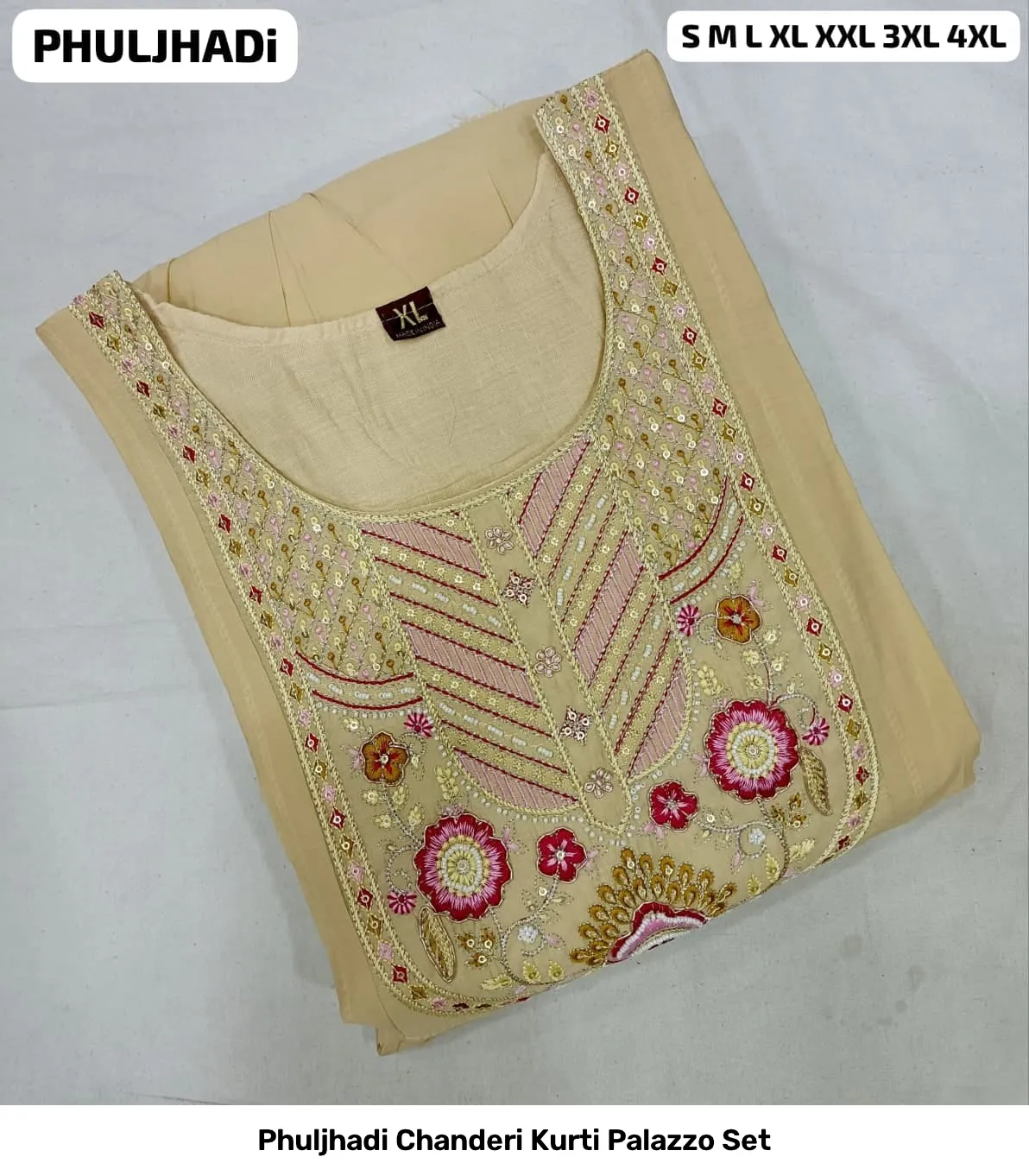 Phuljhadi Chanderi Kurti Palazzo Set 6