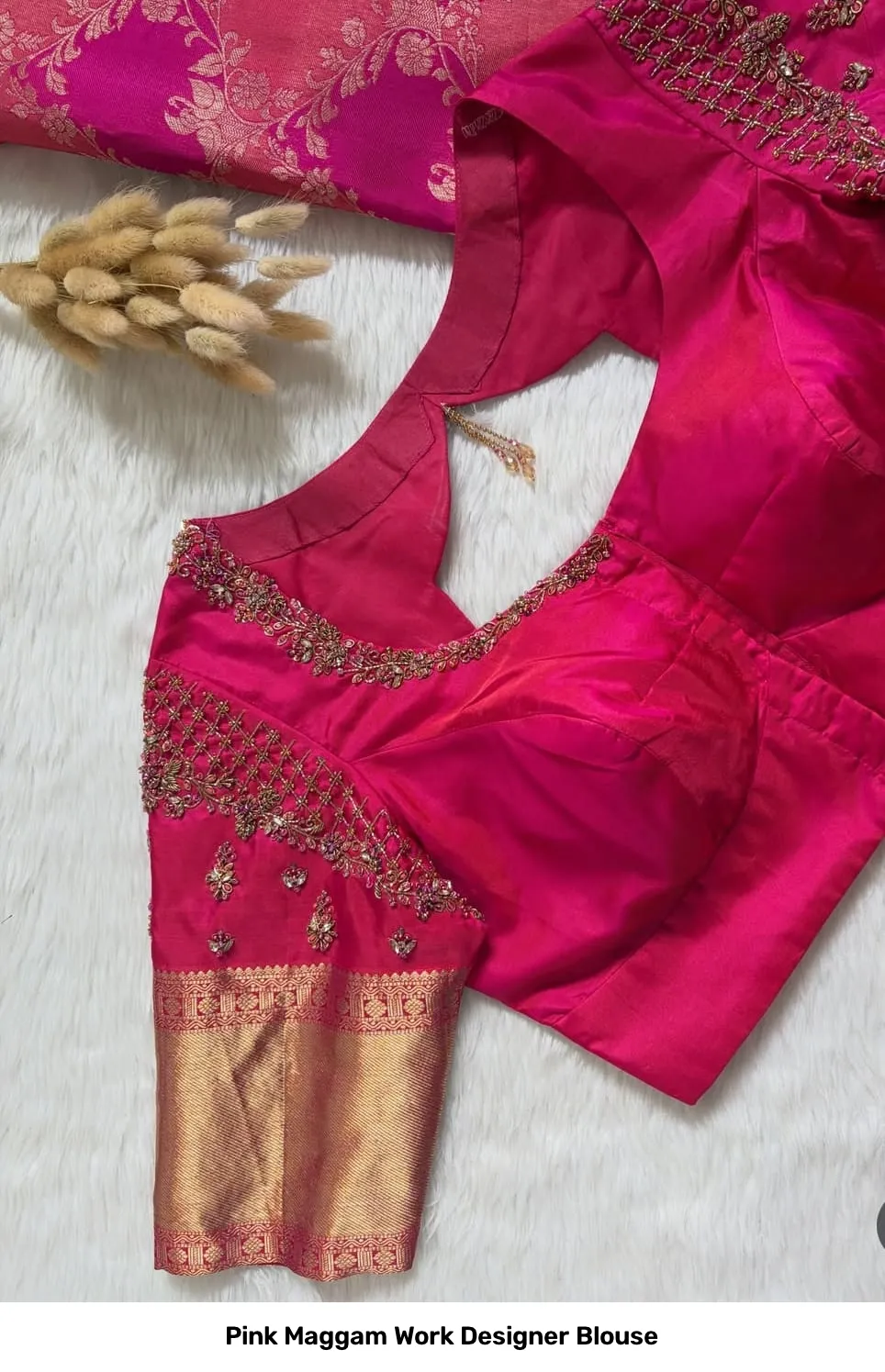 Pink Maggam Work Designer Blouse 2