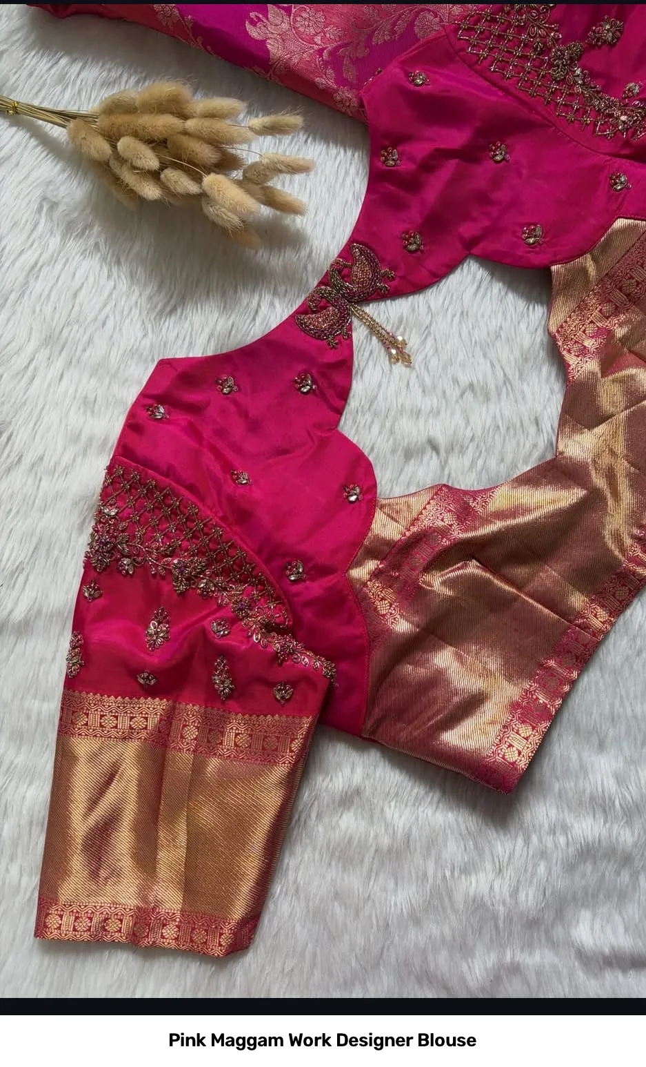 Pink Maggam Work Designer Blouse 3