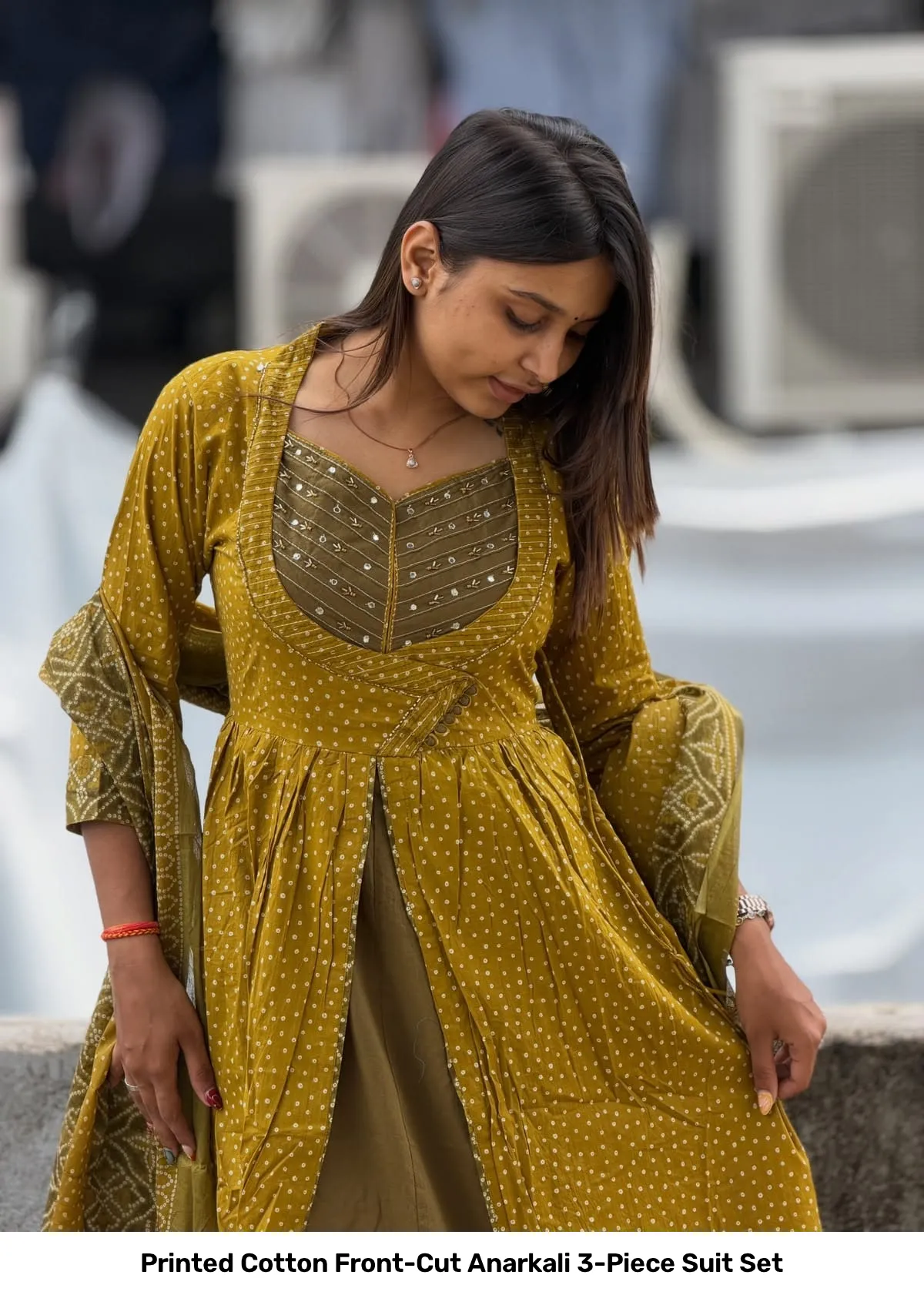 Printed Cotton Front-Cut Anarkali 3-Piece Suit Set 2