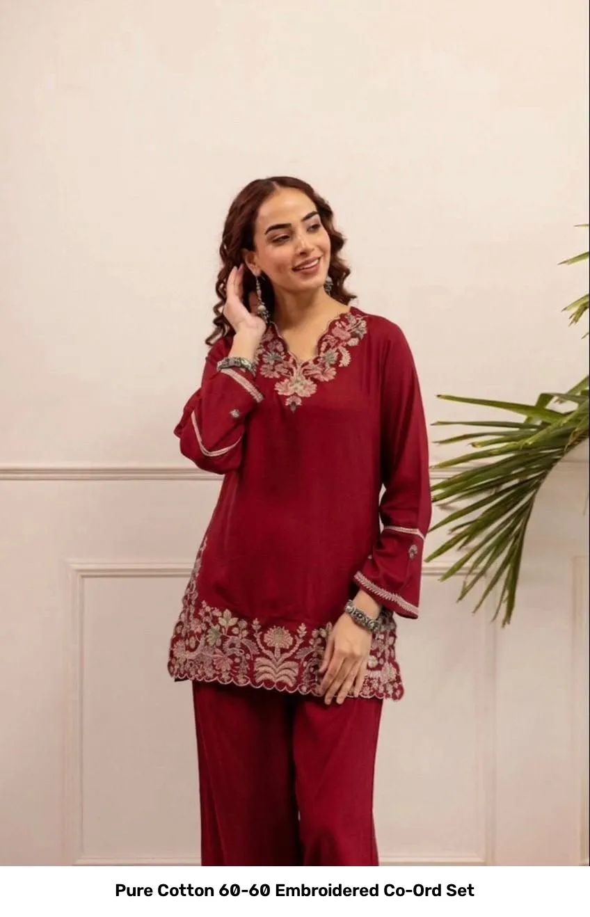 Pure Cotton 60-60 Embroidered Co-Ord Set 10