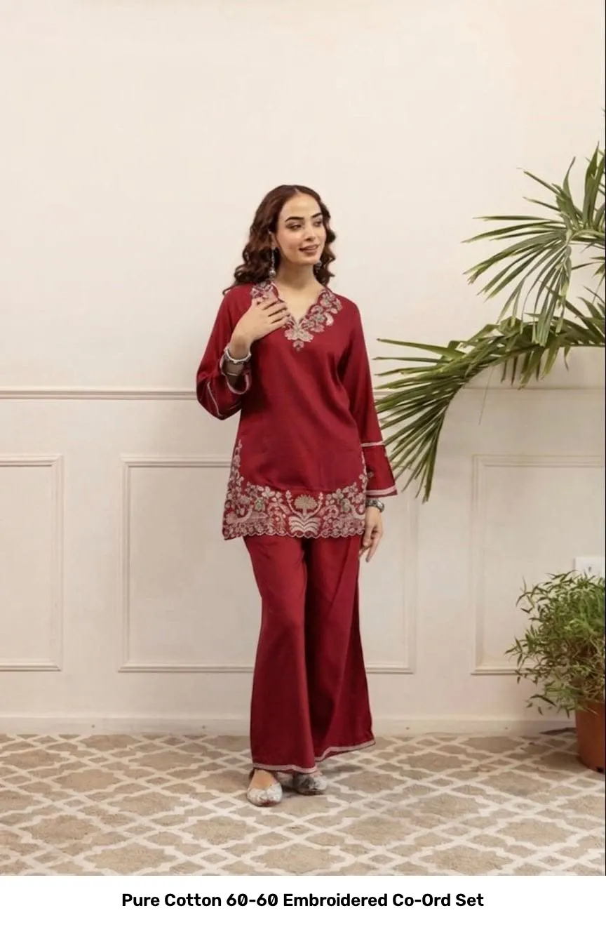 Pure Cotton 60-60 Embroidered Co-Ord Set 11
