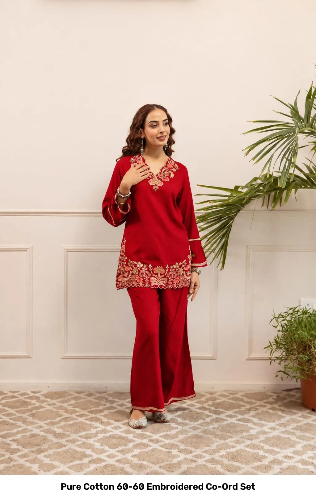 Pure Cotton 60-60 Embroidered Co-Ord Set 14