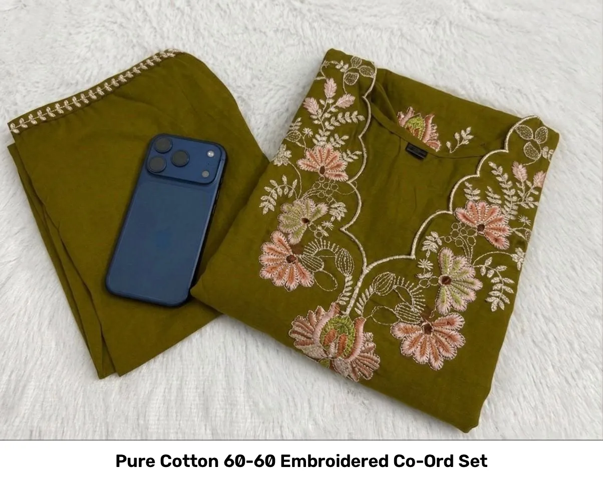 Pure Cotton 60-60 Embroidered Co-Ord Set 18