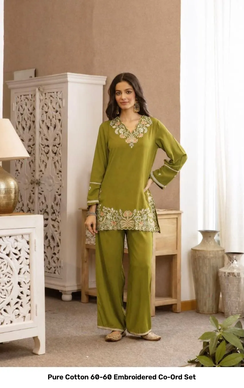 Pure Cotton 60-60 Embroidered Co-Ord Set 19