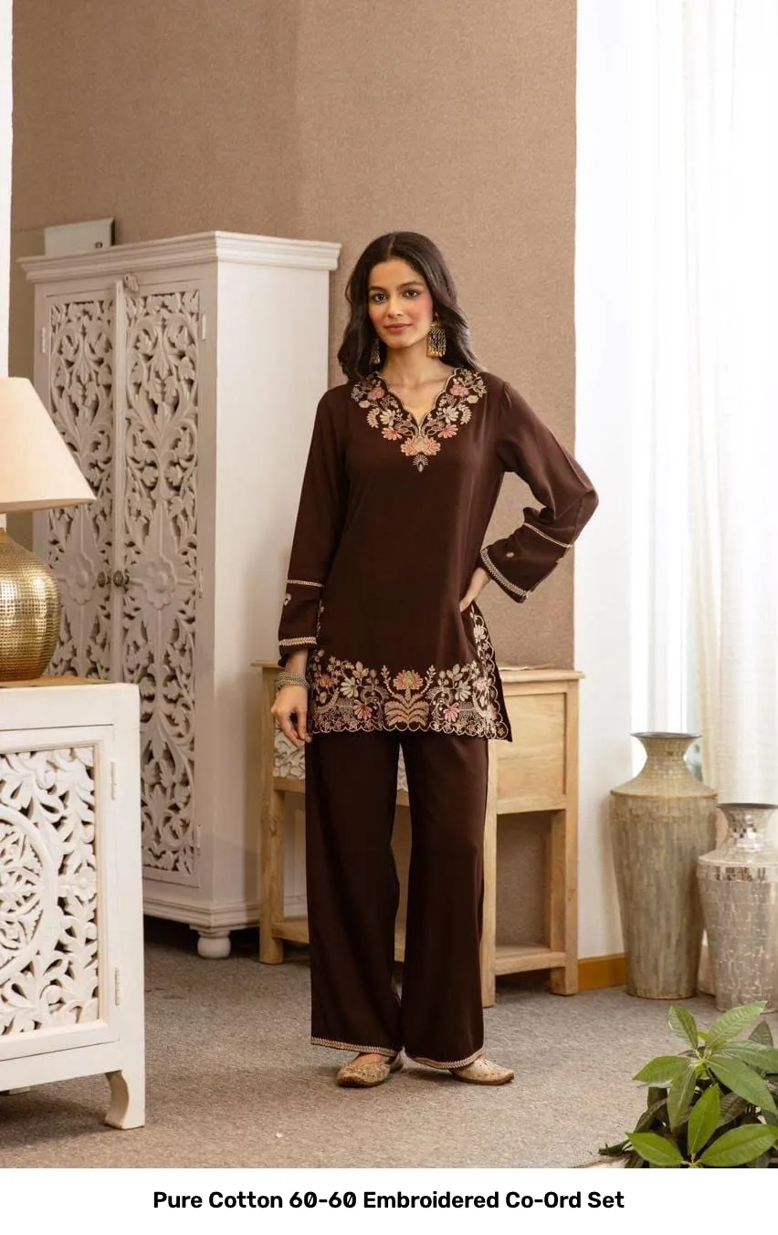 Pure Cotton 60-60 Embroidered Co-Ord Set 25