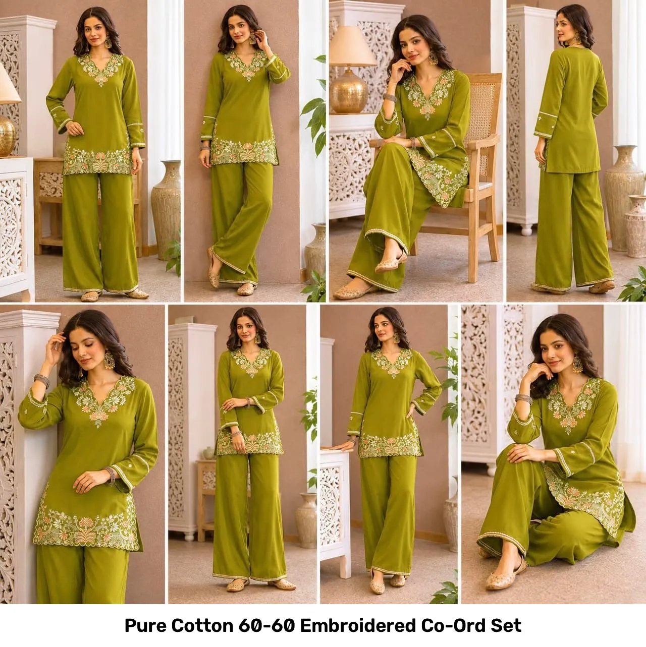 Pure Cotton 60-60 Embroidered Co-Ord Set 5