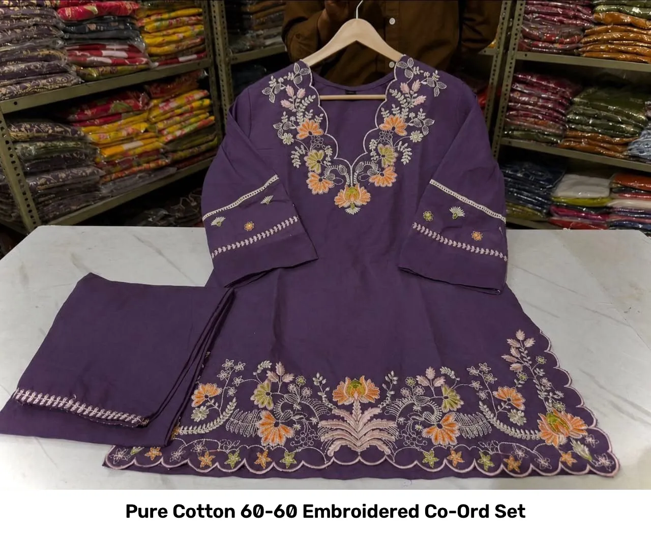 Pure Cotton 60-60 Embroidered Co-Ord Set 6