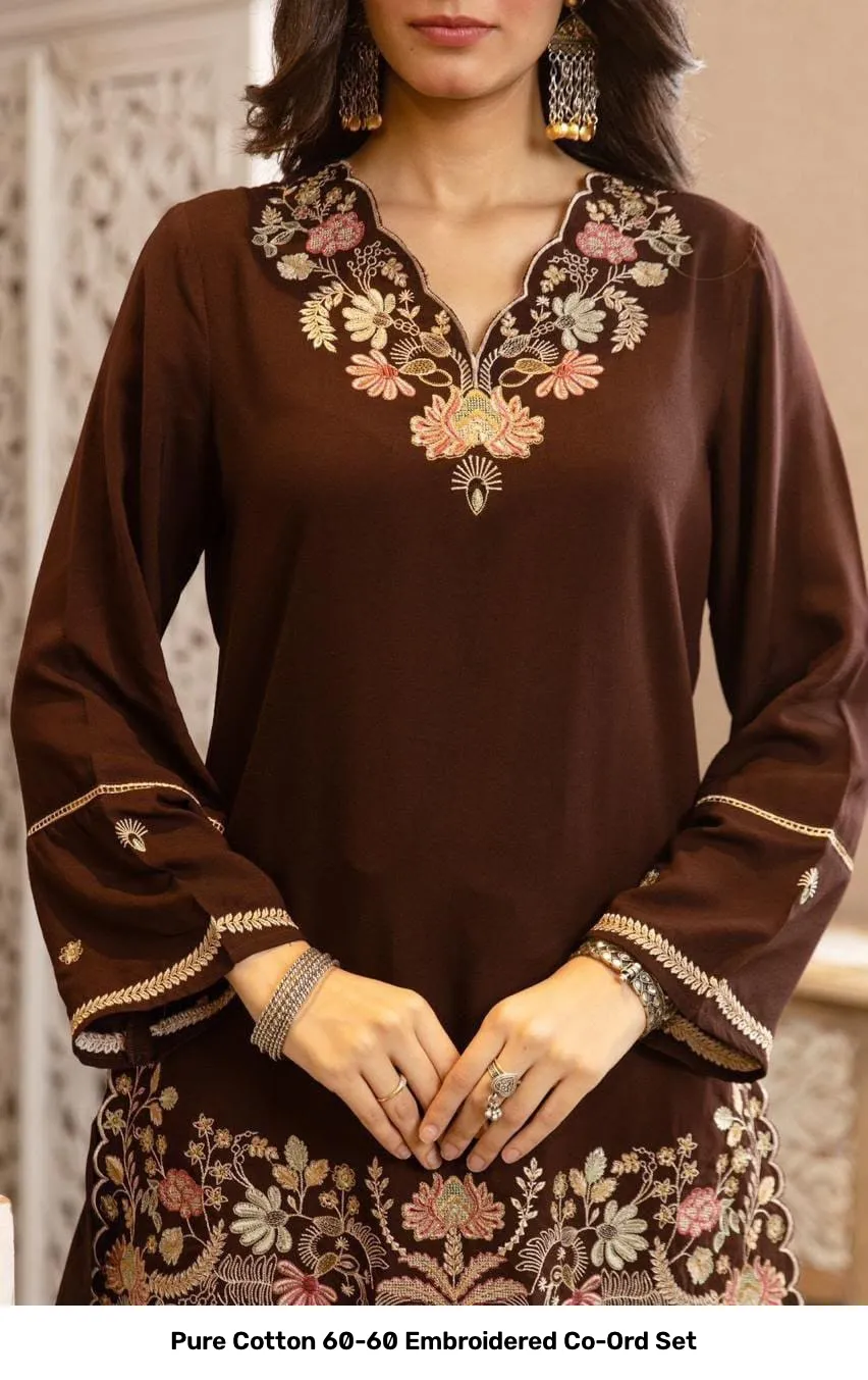 Pure Cotton 60-60 Embroidered Co-Ord Set 7