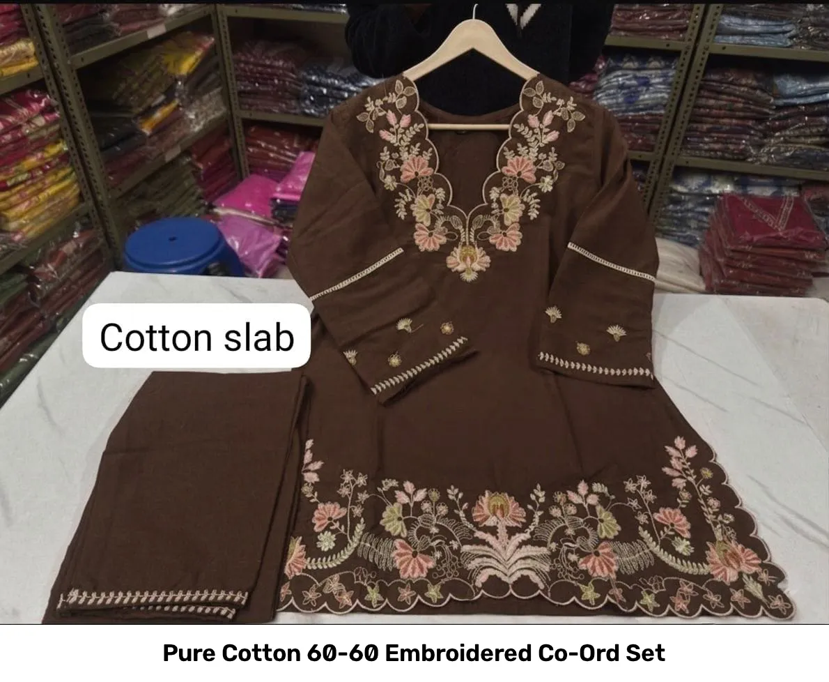 Pure Cotton 60-60 Embroidered Co-Ord Set 8