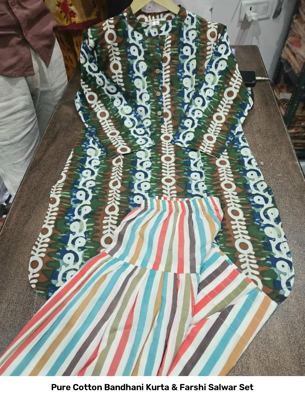 Pure Cotton Bandhani Kurta & Farshi Salwar Set 10