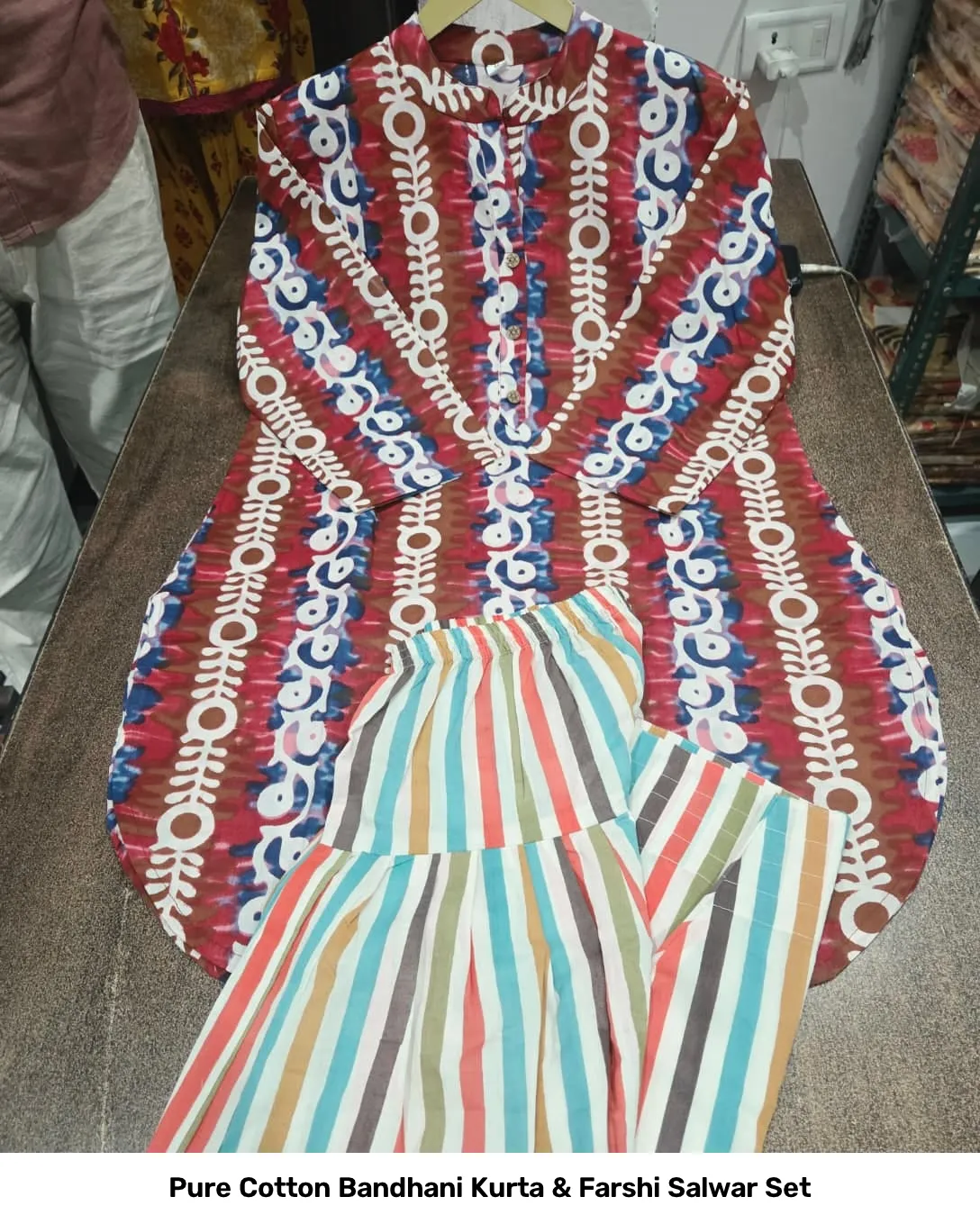 Pure Cotton Bandhani Kurta & Farshi Salwar Set 11
