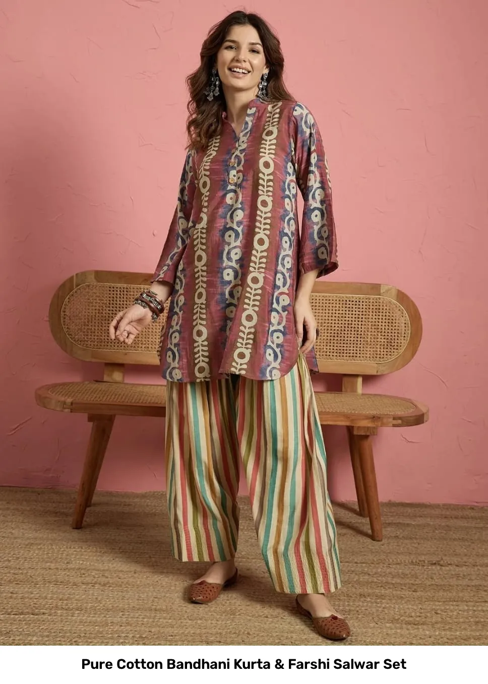 Pure Cotton Bandhani Kurta & Farshi Salwar Set 12
