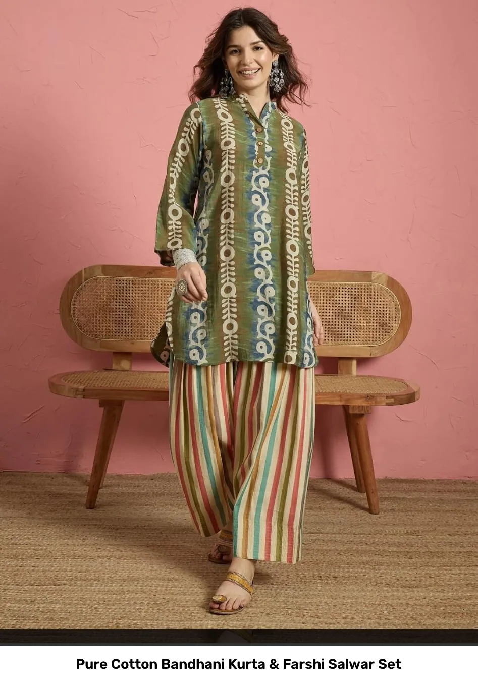 Pure Cotton Bandhani Kurta & Farshi Salwar Set 14