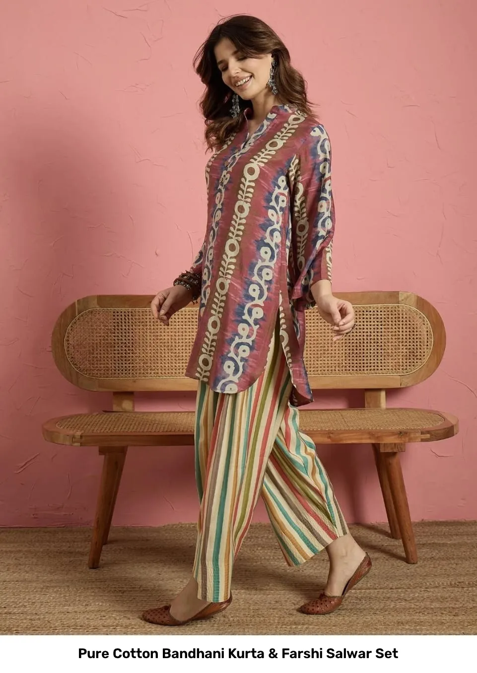 Pure Cotton Bandhani Kurta & Farshi Salwar Set 8
