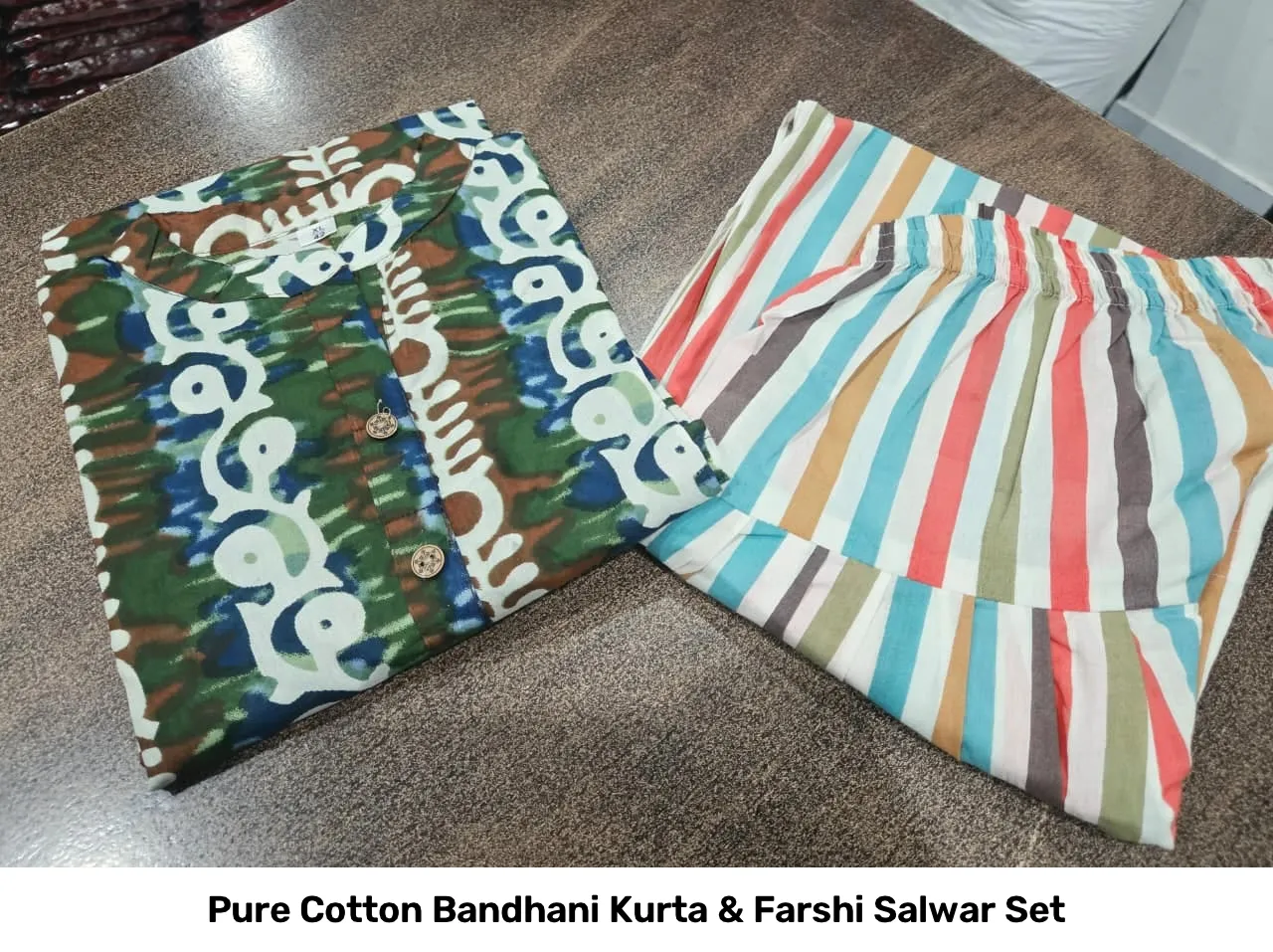 Pure Cotton Bandhani Kurta & Farshi Salwar Set 9