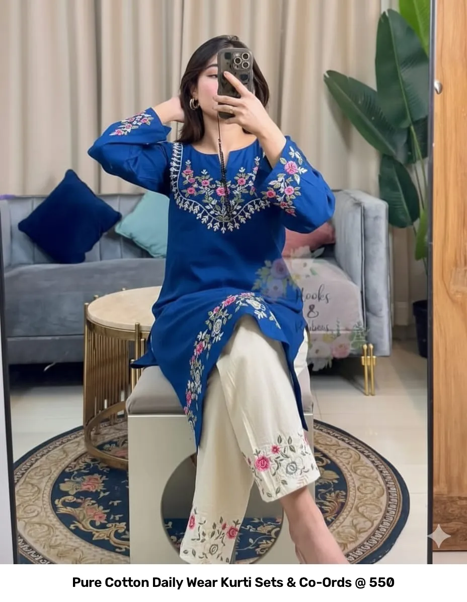 Pure Cotton Daily Wear Kurti Sets & Co-Ords @ ₹550 29