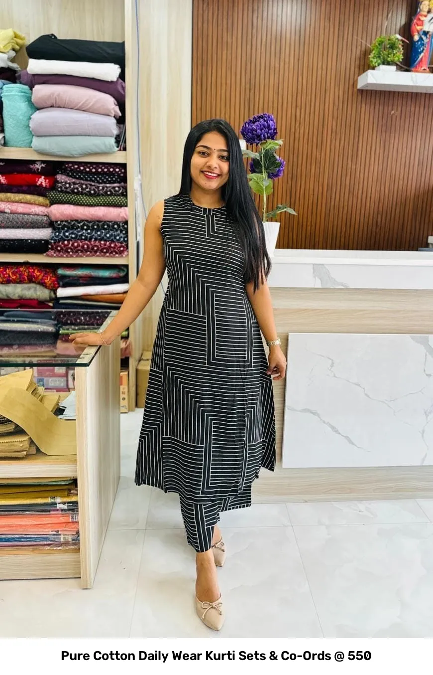 Pure Cotton Daily Wear Kurti Sets & Co-Ords @ ₹550 43