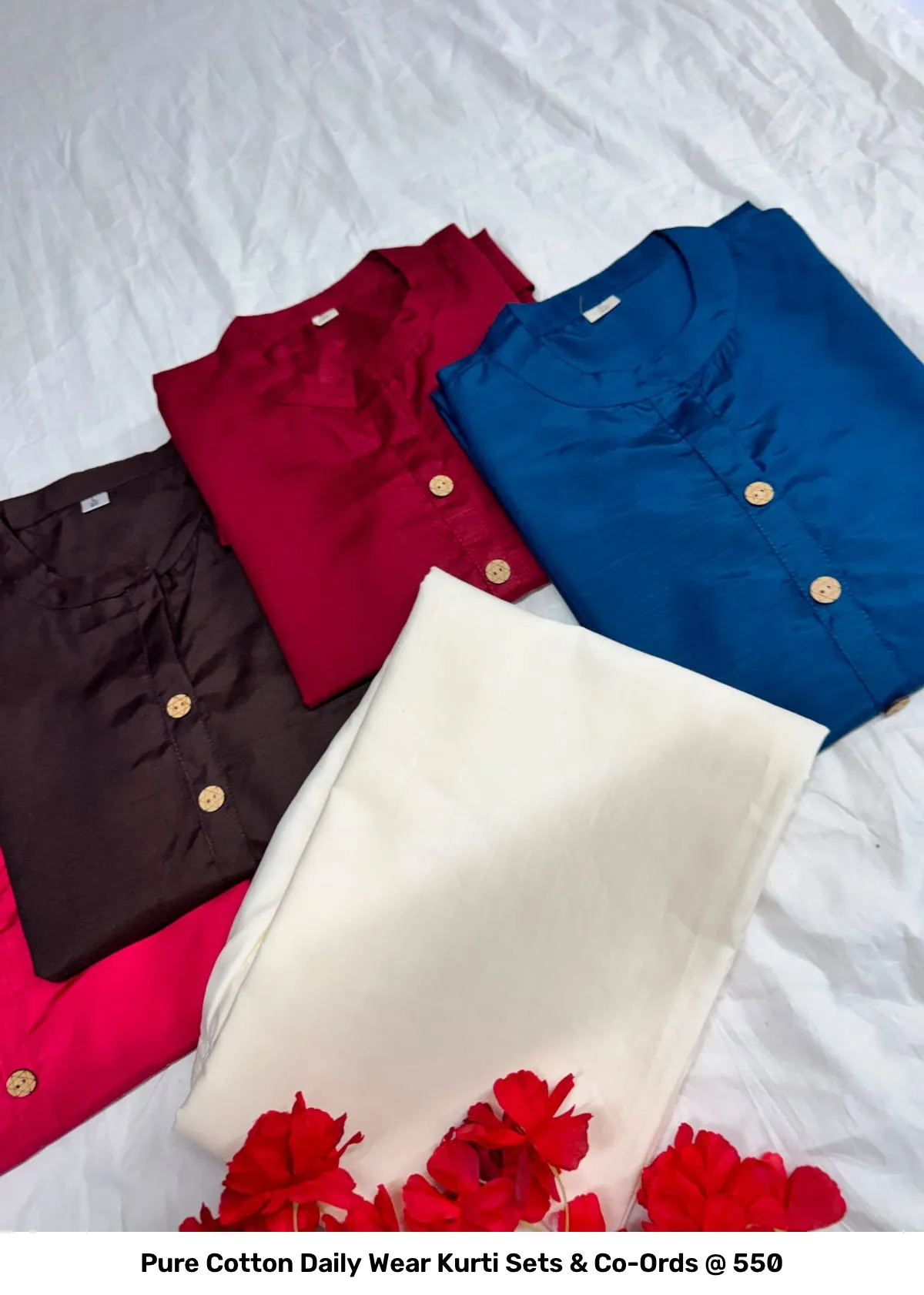 Pure Cotton Daily Wear Kurti Sets & Co-Ords @ ₹550 44