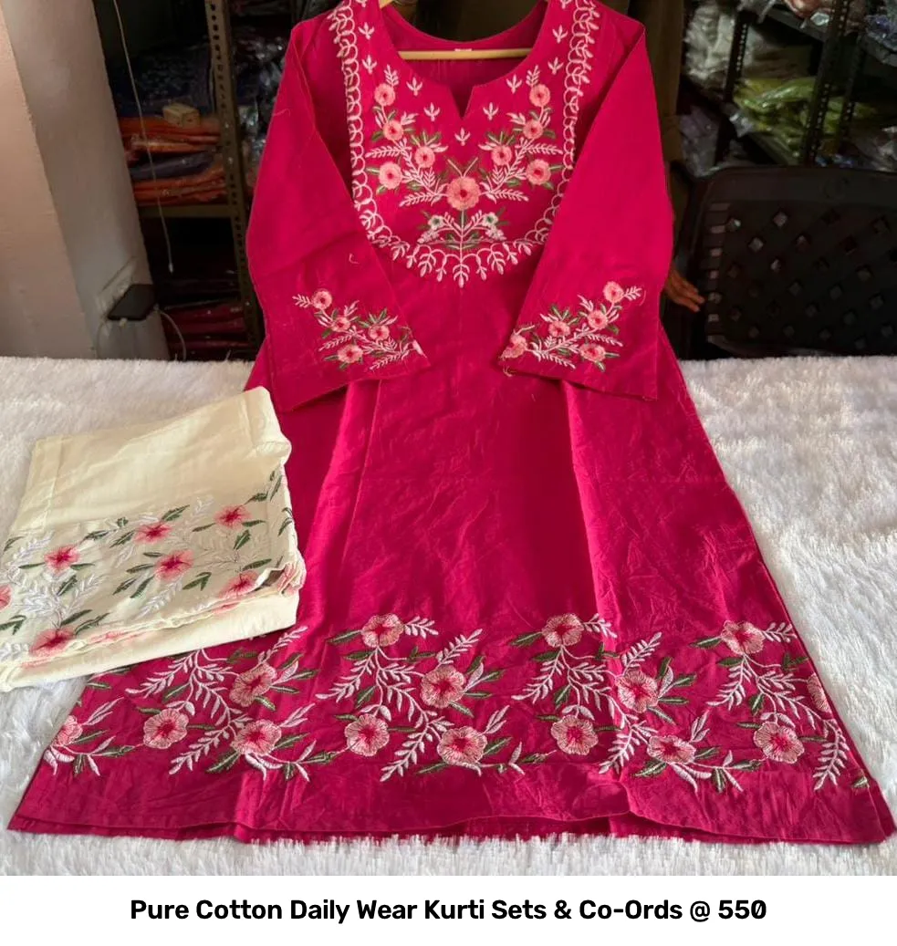Pure Cotton Daily Wear Kurti Sets & Co-Ords @ ₹550 6