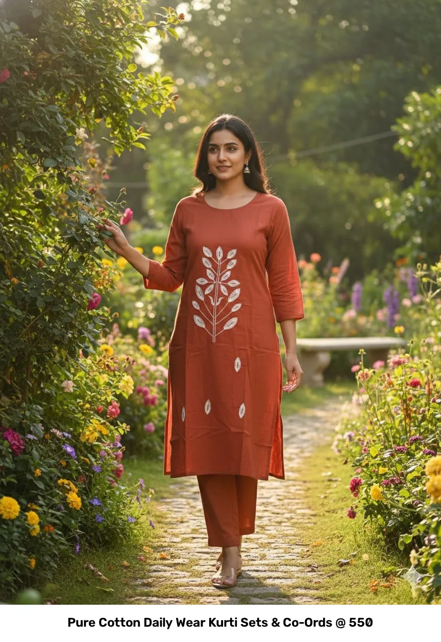 Pure Cotton Daily Wear Kurti Sets & Co-Ords @ ₹550 7