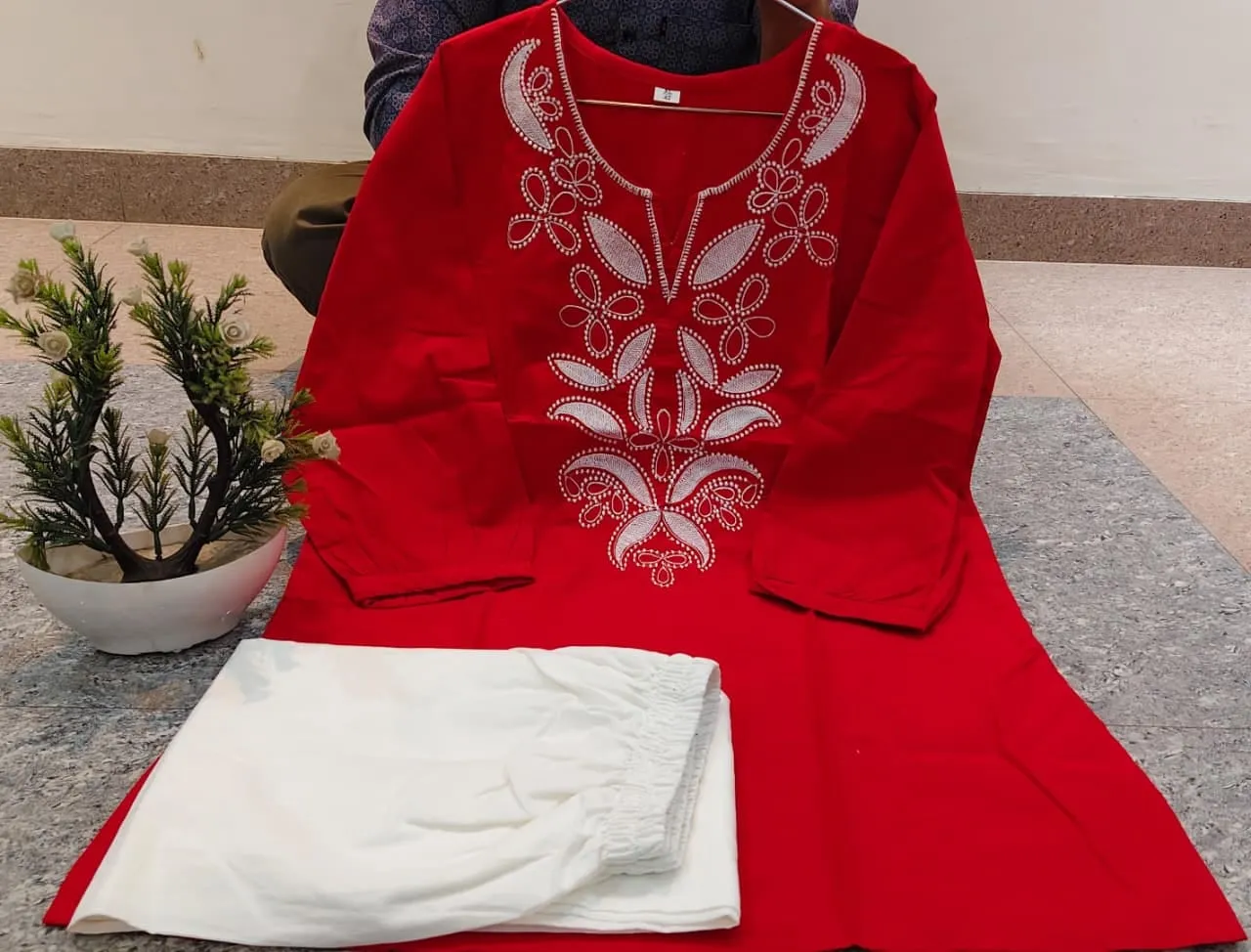 Pure Cotton Embroidered Co-ord Set