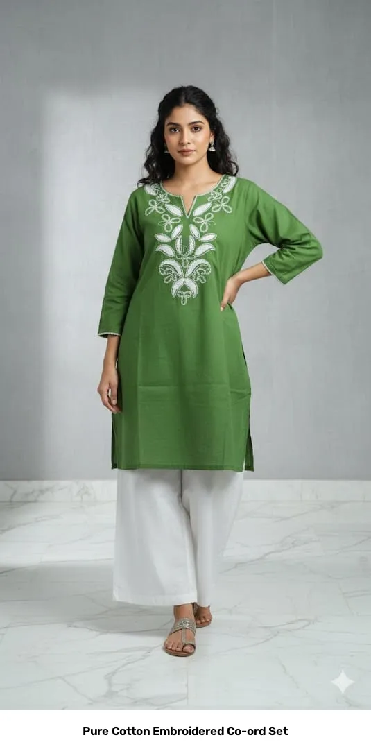 Pure Cotton Embroidered Co-ord Set 10