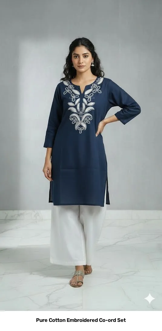 Pure Cotton Embroidered Co-ord Set 3