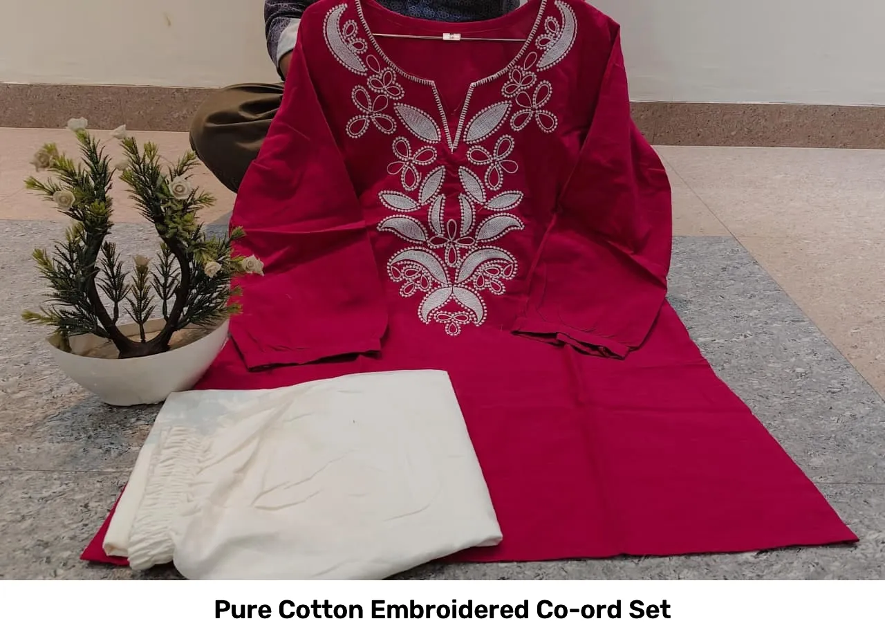 Pure Cotton Embroidered Co-ord Set 4