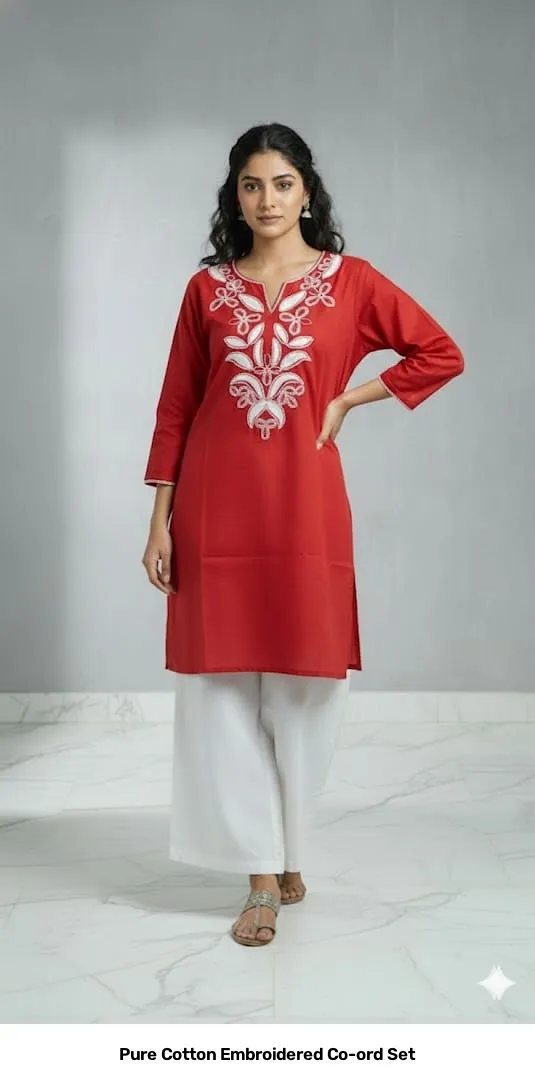 Pure Cotton Embroidered Co-ord Set 5