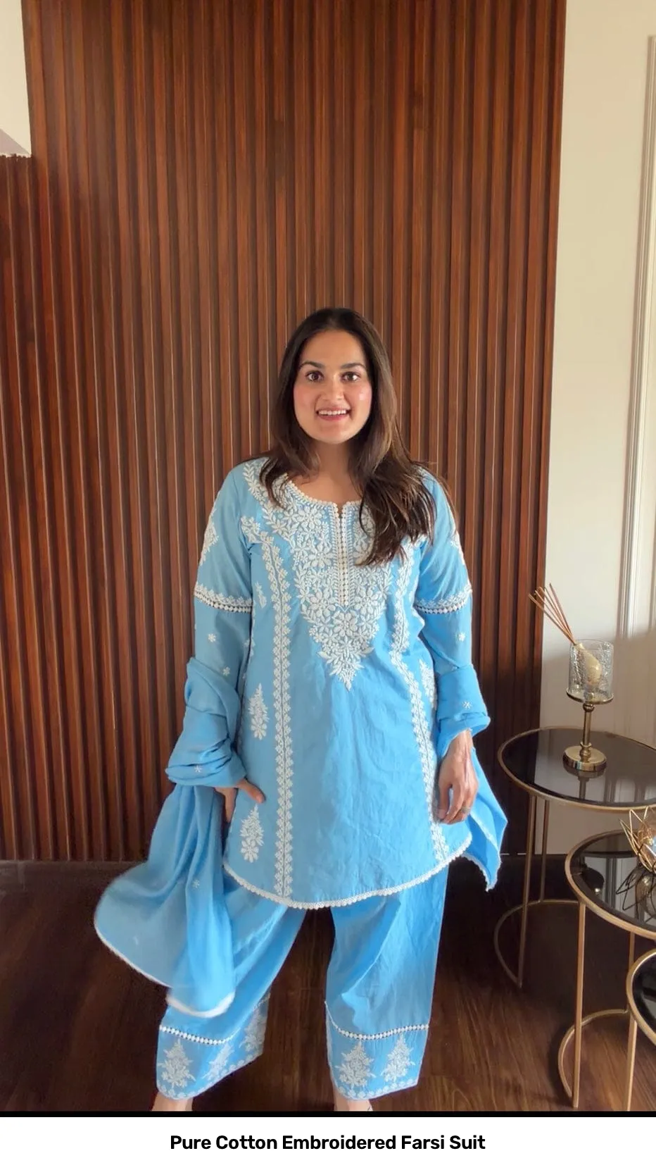 Pure Cotton Embroidered Farsi Suit 10