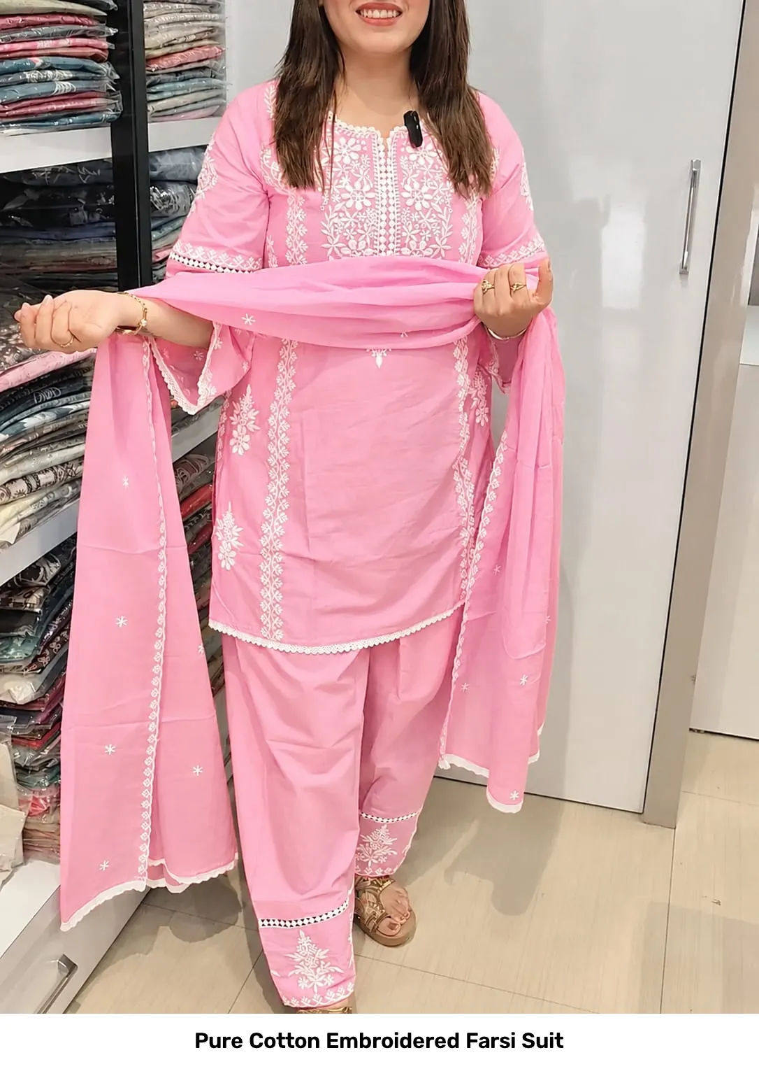 Pure Cotton Embroidered Farsi Suit 25