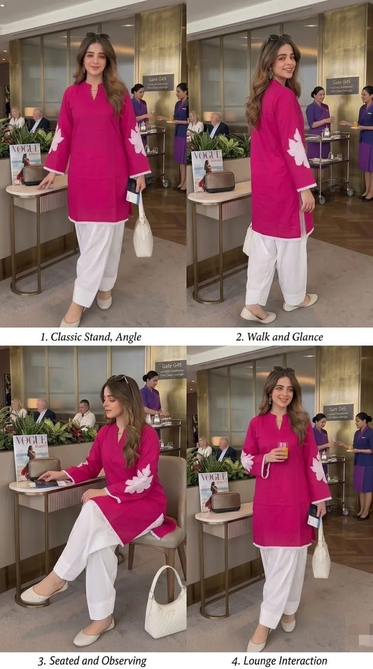 Pure Cotton Embroidered Kurti with Farshi Salwar Set for Women | 2-Piece Ethnic Suit Set