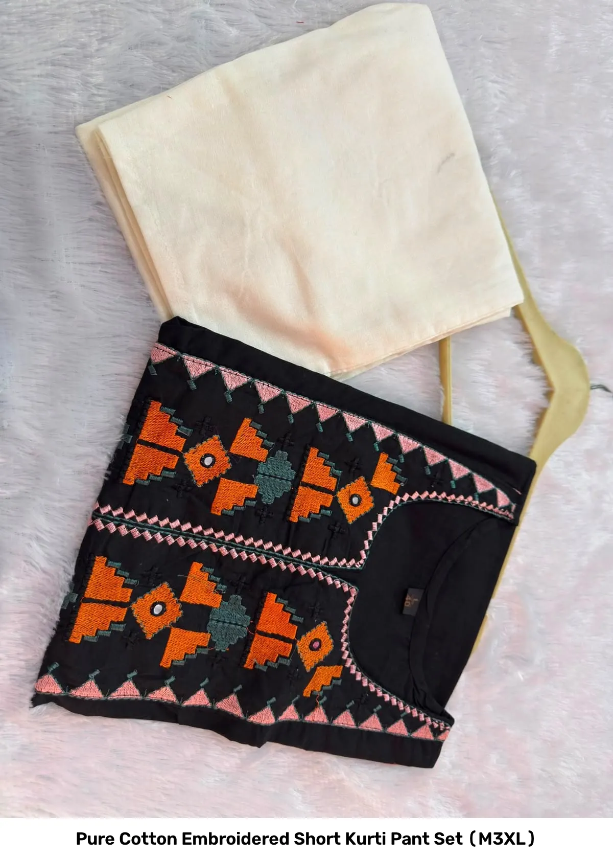 Pure Cotton Embroidered Short Kurti Pant Set (M–3XL) 6