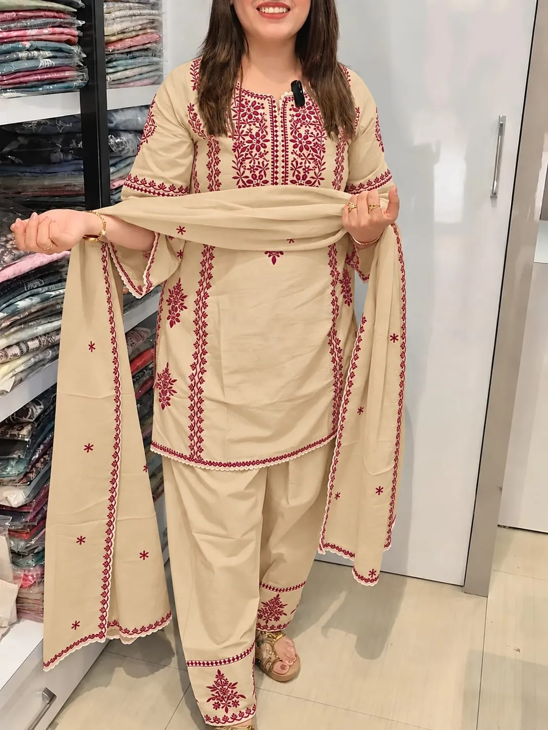 Pure Cotton Farsi Suit & Dupatta Set